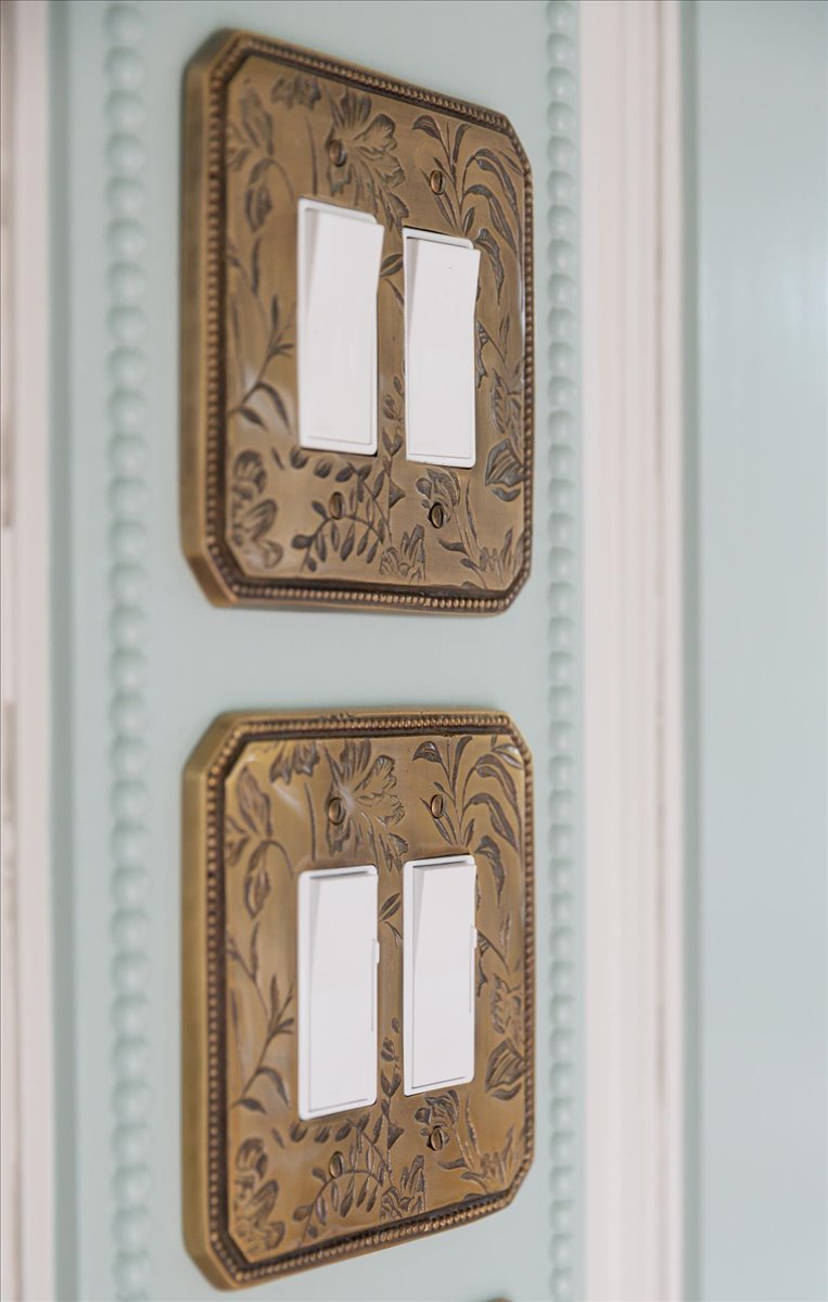 Decorative switch plates and patterned trim detail