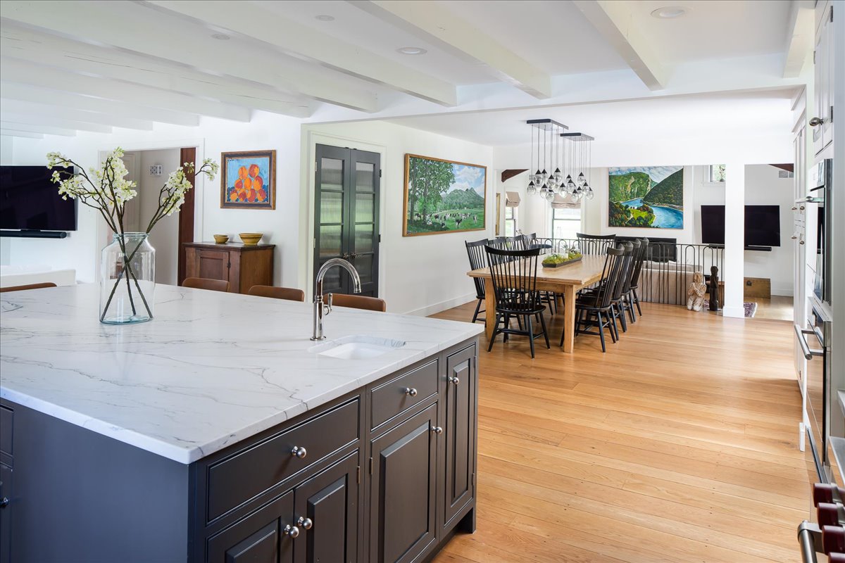 Gallery House dining or living area with layered textures