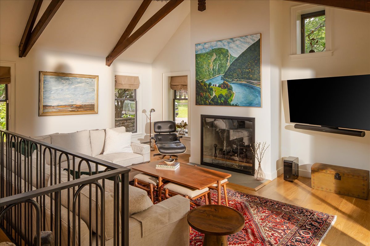 Gallery House interior with layered natural materials